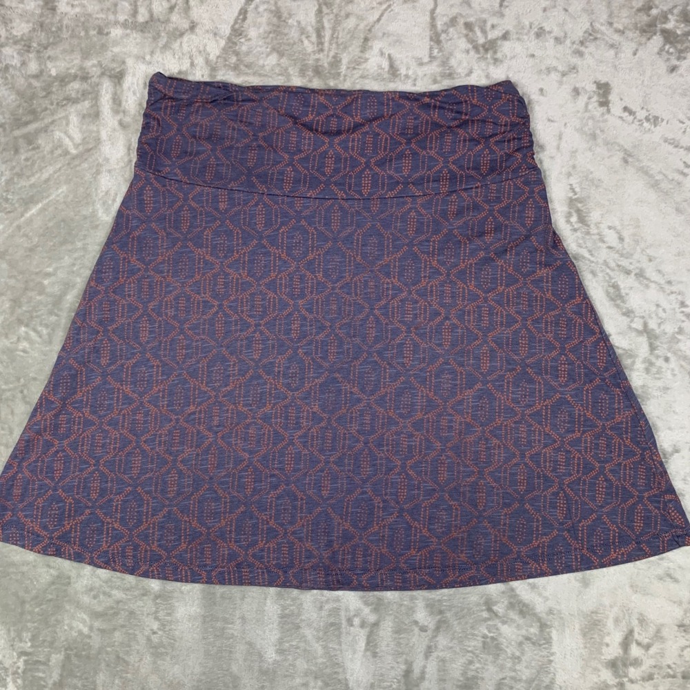 Toad&Co Chaka Skirt Geometric Womens M Purple A-Line Stretch Organic Travel Boho